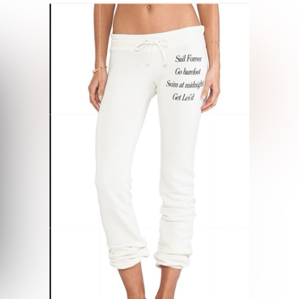 Wildfox cream Low-rise graphic sweatpants